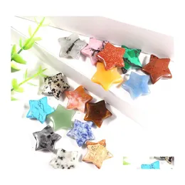 Stone Natural Crystal 25Mm Star Ornaments Quartz Healing Crystals Energy Reiki Gem Jewelry Making Accessories Living Room Decoration Dhfxk