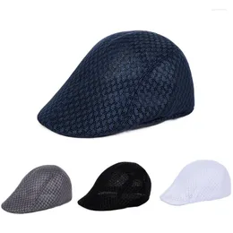 Berets Unisex Men Women Hat Gentlemen Caps Sun Mesh Beret Cap Sboy Golf Flat Peaked Ski Sports Hats For Streetwear