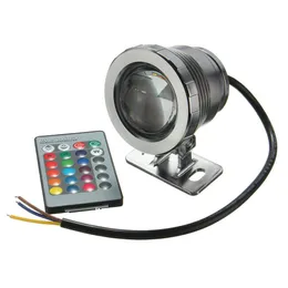 Wodoodporna LED Podwodne światło 16 Zmiana kolorów RGB LED basen staw lampa Fontanna 10W 12V RGB Reflektor z 24 -key ir pilot