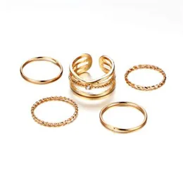17 km mode guldf￤rg x knuckle ringar set f￶r kvinnor vintage midi finger ring kvinnliga fest smycken g￥vor sl￤pper 5 st set253j