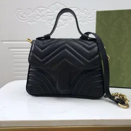 Mode 2023 Marmont Women Luxurys Designers V￤skor 446744 Real Leather Handv￤skor Kedja Kosmetisk Messenger Shopping Shopping Shoulbag Totes Lady Wallet Purse