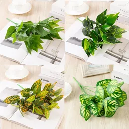 Decorative Flowers Simulation Wholesale Green Plant Glue Evergreen Discoloration Woodworking Gardening Artificial