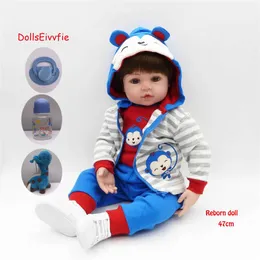 47cm Bebek Oyuncak Bebekler Yumuşak Silikon Vinil Bebe Bebe Reborne Menino Dolls Oyuncaklar Ev Oyun Çocuk Tatil Hediyesi LOL Q09102553