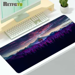 Muskuddar Handled vilar Deep Forest Firewatch Laptop Gamer MousePad Gaming Mouse Pad Stor lås kant tangentbord 70x30 cm Deak Mat för CS GO LOL T230215