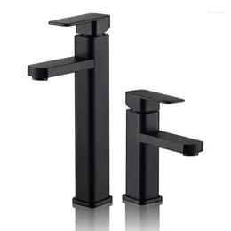 Bathroom Sink Faucets Tuqiu Square Black Faucet Brass Basin Mixer Accessories Tap