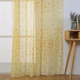 Cortina de pêssego Blossom Print Gaze Blackout Tulle Voile Balcony Room Floral Janela Floral Triagem Cegada Decoração do pátio em casa