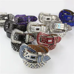 Man Designer Belt Women Luksus Diamond Ceinture dziewczęta stylowa skóra Ceinture Homme punk Hiphop Ozdoby talii musujące złote srebrne pasy BB