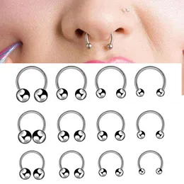 5 Stücke Edelstahl Nasenring 16 Gauge Septum Piercing Ohrhelix Ohrringe Für Frauen Männer Punk Schmuck Lippenpiercings Ringe