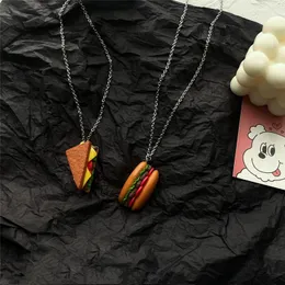ペンダントネックレスヒップホップパーソナリティ女性ネックレス樹脂3次元シミュレーションサンドイッチと犬のトレンドアクセサリー