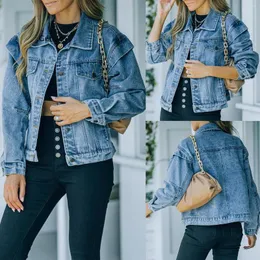 Damenjacken Frauen Denim Kleidung Kurze Lose Jacke Vintage Koreanische Herbst Streetwear Abgeschnitten Langarm Roupa Mulher Harajuku Ropa De