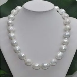 Collane di perline Collana di perle d'acqua dolce barocca bianca davvero enorme annodata a mano 11-13mm moda 45cm