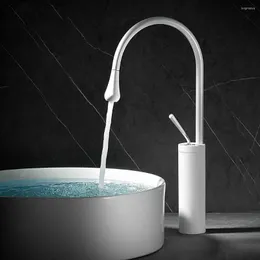 Rubinetti lavabo bagno Tianview bianco rubinetto lavabo in ottone creativo controsoffitto minimalista e lavaggio singolo freddo oro nero