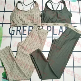 Damen-Yoga-Sets, Vintage-Buchstaben-Trainingsanzüge, Designer-Damen-Badeanzug, Sport-BH, elastische Hose