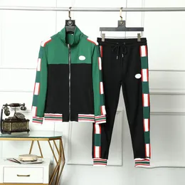 2023 Spring Designer Men's Tracksuits Colpus Sleeve Letter Side Side Webbing Stripe Dames Zipper Stripe Running Suits Patchwork Pants
