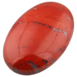 Caschetti di gioielli Tumbeelluwa Jasper Natural Red Oval Palm Stone Prenota guarigione Chakra Reiki Cabochon Decorazione 60x40x20mm