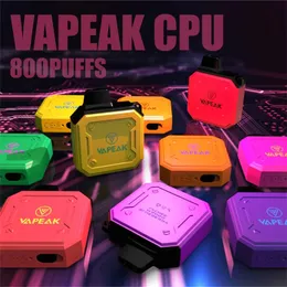 Tek Kullanımlık Vape Pen Vapeak CPU CE Onaylı 800 Pufs Hava Akışı Ayarlanabilir