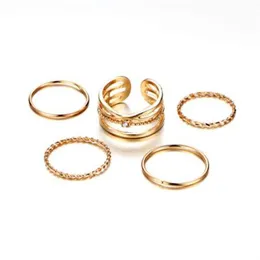 17 km mode guldf￤rg x knuckle ringar set f￶r kvinnor vintage midi finger ring kvinnliga fest smycken g￥vor sl￤pper 5 st set290f