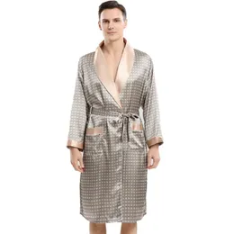 Męska odzież snu w chińskim stylu 2023 Summer Silk Men Pajama szata dom Domowy kimono długa męska suknia Party Boshrobe