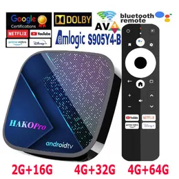 HAKO Pro ドルビー Amlogic S905Y4-B 2GB 4GB 16GB 32GB 64GB 100M LAN 2.4G 5G デュアル Wifi BT5.0 4K HDR スマート TV ボックス Android 11