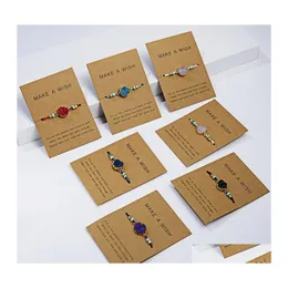 Charm Bracelets Friendship Make A Wish Druzy Drusy Resin Handmade Braided Rope Bracelet For Women Christmas Party Card Gift Drop Del Dht8Q