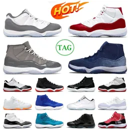 top quality Casual Shoes cherry 11s Basketball Men Women Midnight Navy Pure Violet Cool Grey Cap and Gown Bred jumpman 11 Breathable comfort trend sports