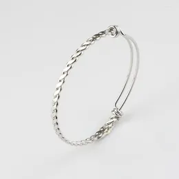 Braccialetti intrecciati intrecciati espandibili in acciaio inossidabile per le donne Bracciale regolabile in metallo da 4 mm fai da te all'ingrosso 10 pz / lotto