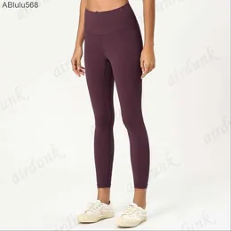 2021 Euoka Pantaloni da yoga da donna in tinta unita a vita alta Sport Abbigliamento da palestra Leggings Elastic Fitness Lady Complessivo Collant completo Workout36