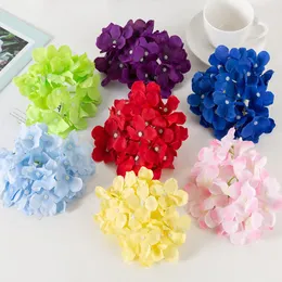 Dekoratif çiçekler 5pcs 15cm yapay ortanca başı diy düğün kemeri arka plan duvar ev bahçe dekorasyonu sahte flores