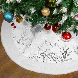 Decorazioni natalizie Gonna per albero Gonne Pelliccia Argento Mat Merry Lux Ornamento in peluche Finti alberi bianchi Christmaa