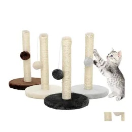 猫家具スクラッカーサイサルロープスクレーパースクラッチポスト子猫ペットジャムタワーおもちゃボールキャットソファプロテクタークライミングツリーS DHW0Z