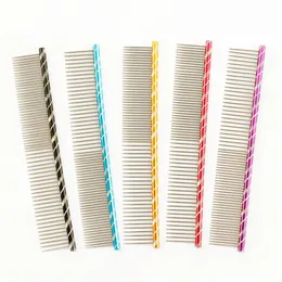 Armipet Dog Pet Comb 6062003 Bright Multi Colored Stripe Grooming Combs for Shaggy Cat Dogs Cogs Grooming Salon 5 Color203V