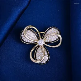 Brooches Fresh Lovely Lilac Cubic Zirconia For Women Men Suit Dress Enamel Pins Accessories Jewelry Luxury Flower Broche Luxe