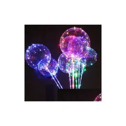 Balloon Luminous LED Transparent färgade blinkande belysningsballonger med 70 cm polpartiedekorationer Holiday CCA8166 DHUC7
