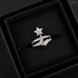 Cluster Rings 2023 Fashion Sweet Comet Ring Zircon Women's Luxury Meteor Electroplating Platinum Valentine's Day Gift Party
