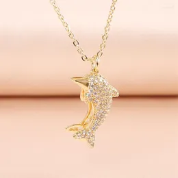 قلادات قلادة Wesparking Emo Collar Pearl Zircon Necklace for Women Dolphin 2023 Trend Impact Gift Favor