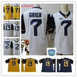 NCAA West Virginia Mountaineers Will Grier Football Jersey Stitched 2 Kenny Robinson Jr. 13 David Sills v WVU Jersey