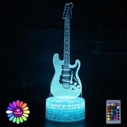 Table Acrylic Lamp Touch Remote Control 3d Bass Guitar Violin Home Room Decor Led Lights Creative Night Holiday Gift