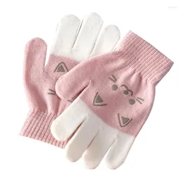 Accesorios para el cabello Guantes de invierno para niños Niños o niñas Manoplas tejidas para los dedos A prueba de viento Cálido Niños de 4 a 8 años