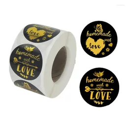 Confezione regalo 500 pezzi fatti a mano con adesivi d'amore 2 etichette con sigillo abbronzante modello per la cottura