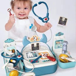 Andra leksaker Doctor Toys for Children Set Preteny Play Kit Games Kids Tools Box Bag Backpack Dentist Medicine Montessori Toy 230216