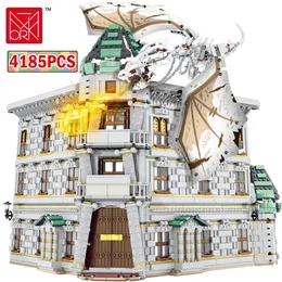 Mork 4185 PCS CITY Beroemde straatkijkaanzicht Magic Bank Moc Bouwstenen Coffeeshop Huis Architectuur Model Brick Toye For Children211e