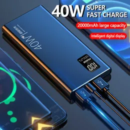 Cell Phone Power Banks 40w charge super rapide grande capacité 20000 mA alimentation mobile bidirectionnelle charge rapide affichage numérique batterie externe QC30 J230217