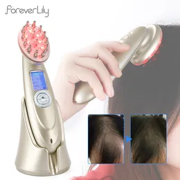 Escovas de Cabelo Elétrica Laser Pente de Crescimento Infravermelho EMS RF Vibração Massageador Cuidados com Microcorrentes Tratamento Perda Recrescimento 230217