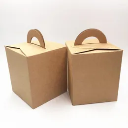 ジュエリーポーチ12pcs/20pcs/30pcs茶色のクラフト紙ボックスは、ケースのウェディングギフトの婚約ボックスを持ち歩くための無料のステッカーラベル付き