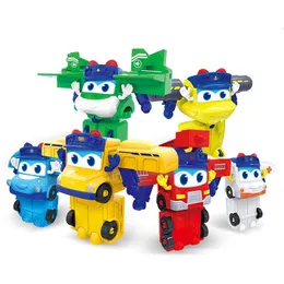 Ação Figuras de brinquedo Mini ggbond Gogo Bus Transformation Police/Fireman Toy Ação Figuras de deformação Ambulância Slide Toys for Kids Gift 230217