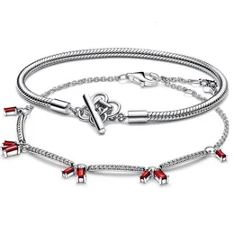 Urok Bracelets Peace Knot Tbar Snake łańcuch petarda Pave Bats Bransoletka 925 Srebrna bransoletka dla kobiet walentynki DIY Jewelry 230216