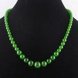 Cara de colares de miçangas artesanais para mulheres de joias do presente de joias de oliva Jades Stone Graduou 6-14mm Mertes redondos Strand 18 "Comprimento TF3005