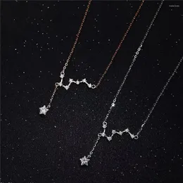 Kedjor Fashion Women Beidou Star Necklace Trendy Classy Light Luxury Niche Design Tassel Exquisite ClaVicle Chain Armband Smyckespresent