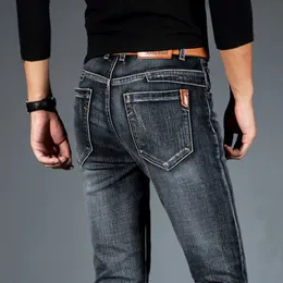 Calças de brim masculinas primavera outono homens inteligentes elásticos jeans negócios moda reta regular estiramento denim calças masculinas jeans 28-40 230217