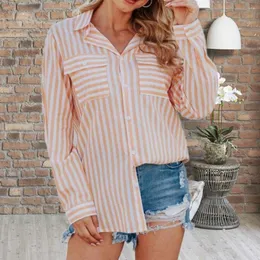 Women's Blouses Loung Wear Women's Home Clothes Stripe Long Sleeve Shirt Tops And Loose High Waisted Mini Shorts Two Piece Set